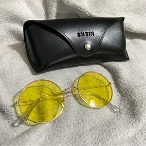 🤑5/$25🤑 Round Yellow Sunglasses with Case
